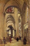 Corot Camille, Interior of the Cathedral of sens